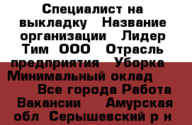 Специалист на выкладку › Название организации ­ Лидер Тим, ООО › Отрасль предприятия ­ Уборка › Минимальный оклад ­ 28 050 - Все города Работа » Вакансии   . Амурская обл.,Серышевский р-н